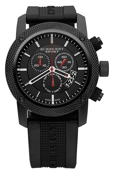 Burberry Sport Chronograph Watch with white watchband 